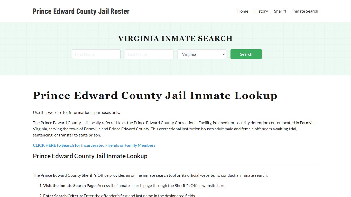 Prince Edward County Jail Roster Lookup, VA, Inmate Search