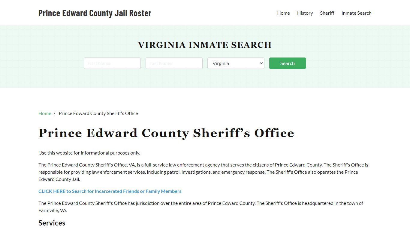 Prince Edward County Sheriff Office, VA, Arrest Warrants Search